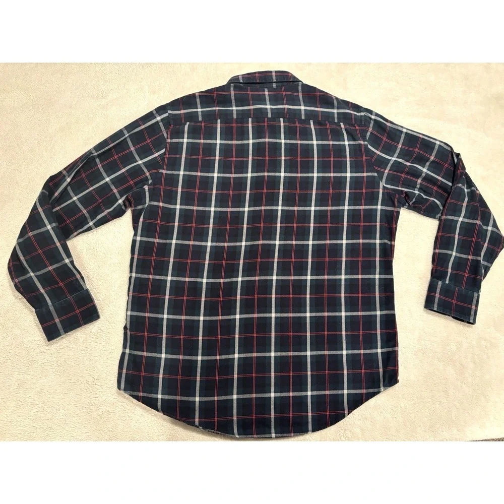 BANANA REPUBLIC cotton lightweight‎ flannel shirt multi plaid mens large L